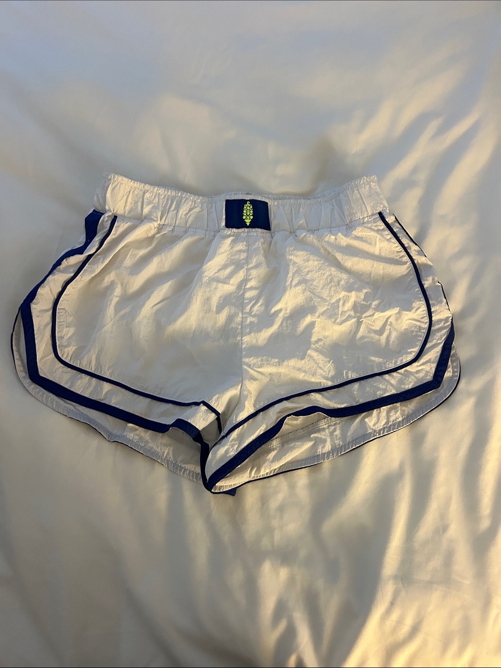 FP Movement by Free People White Athletic Shorts with Navy Trim